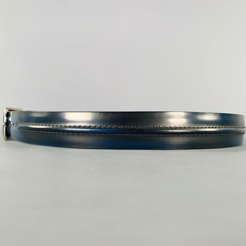 Ceinture en cuir ALLEN EDMONDS taille 36, rayures noires et bleues
