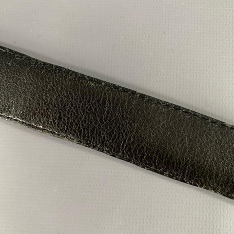 SANTIAGO GONZALEZ Size 34 Dark Green Croc Embossed Leather Belt