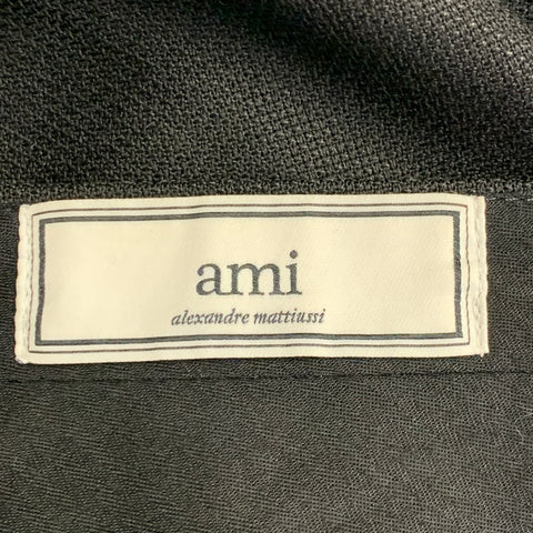 AMI by ALEXANDRE MATTIUSSI Size 34 Black Woven Wool Tapered Flat Front Dress Pants