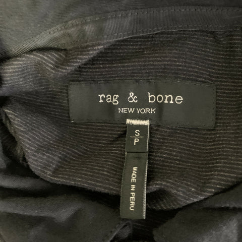 RAG & BONE Size S Black Grey Stripe Cotton Lightweight Polo