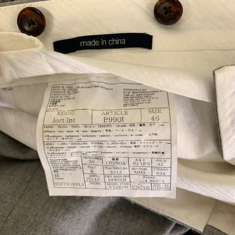 SUIT SUPPLY Size 32 Grey Heather Wool Cashmere Button Fly Dress Pants