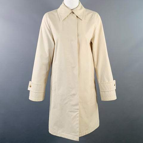 MAX MARA Size S Beige Cotton Twill Hidden Snaps Raincoat