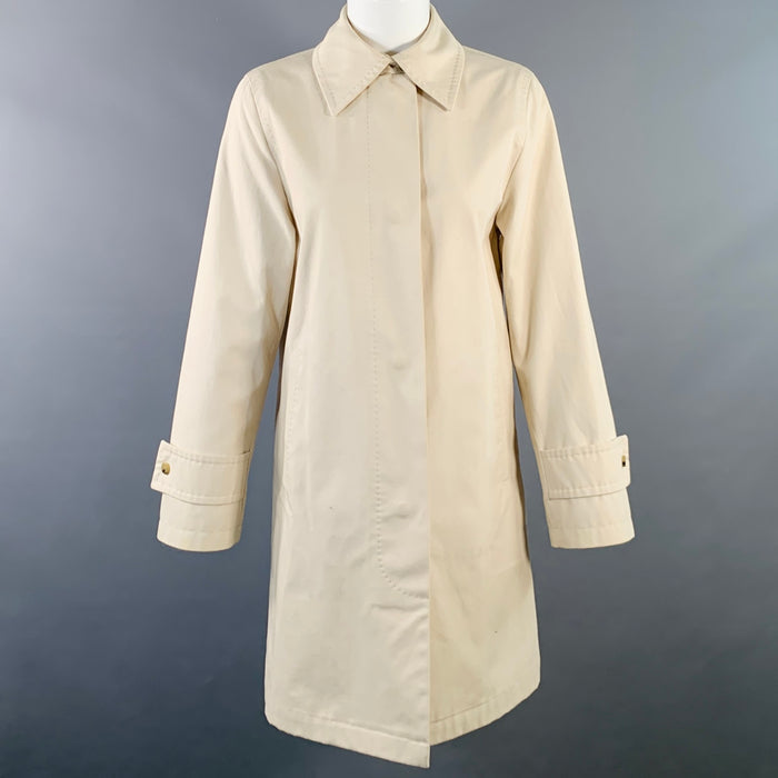 MAX MARA Size S Beige Cotton Twill Hidden Snaps Raincoat