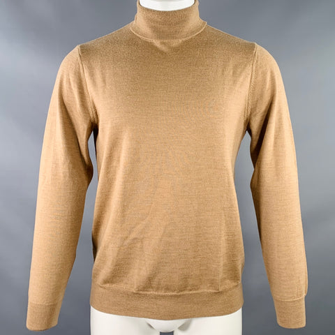 A.P.C. Size M Tan Knit Merino Wool Turtleneck Pullover