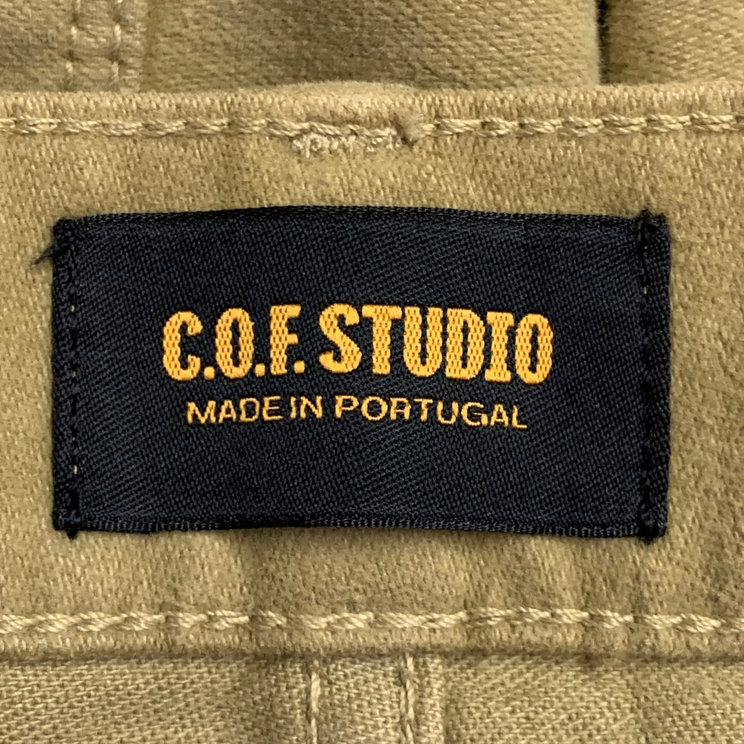 C.O.F. STUDIO Size 32 Tan Cotton Moleskin Tapered Casual Pants