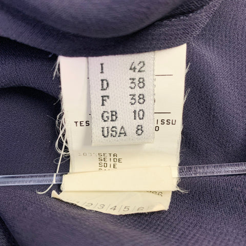 ALBERTA FERRETTI Size 8 Navy Silk Spaghetti Straps Dress