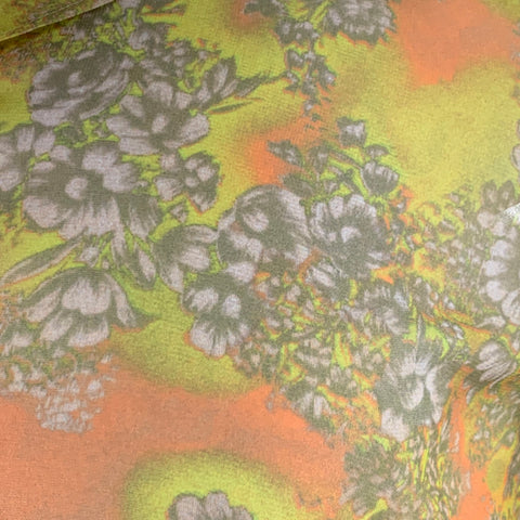 DRIES VAN NOTEN Size 38 Yellow Orange Abstract Floral Short Sleeve Shirt