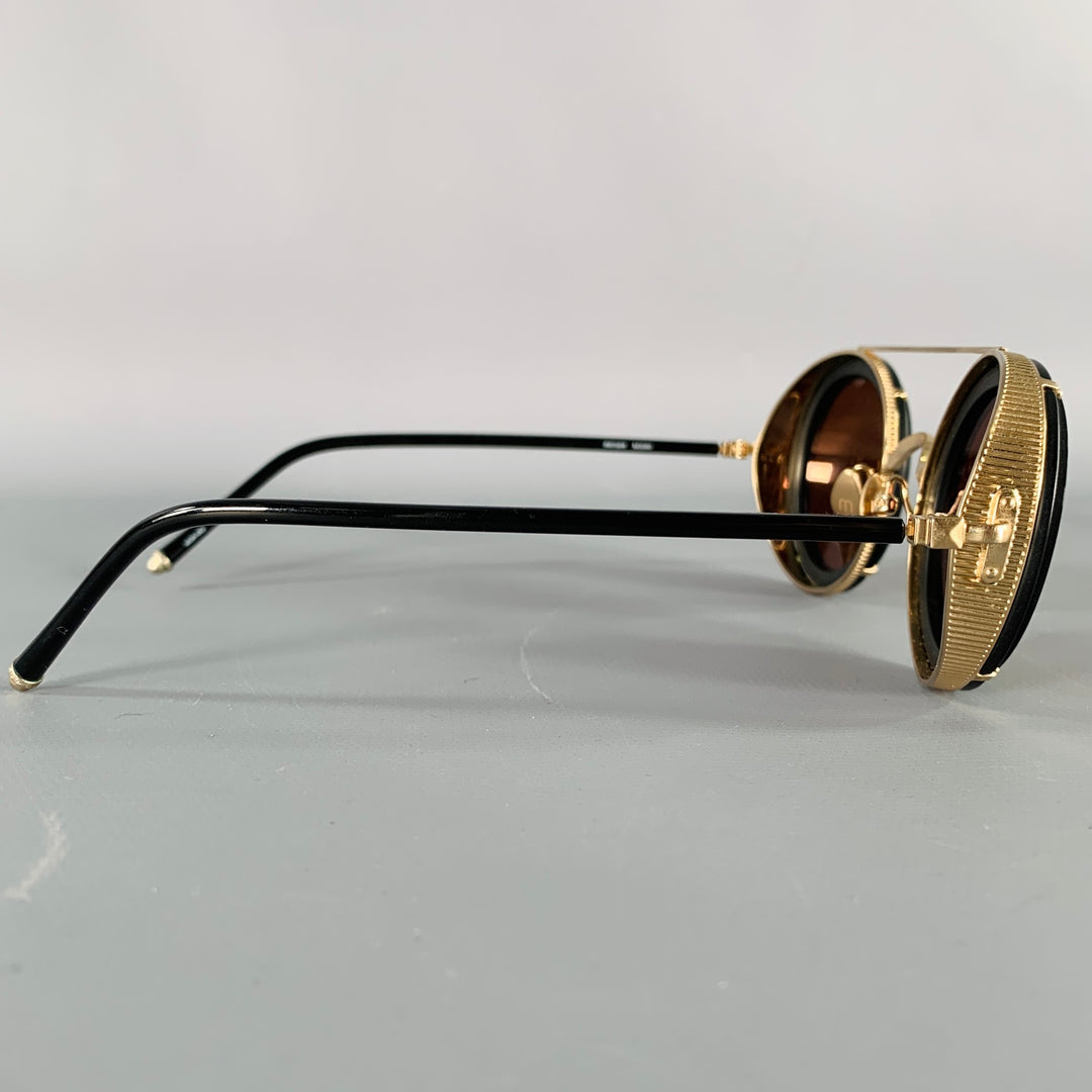 MATSUDA M3080 Black Gold Acetate Sunglasses