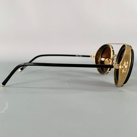MATSUDA M3080 Black Gold Acetate Sunglasses