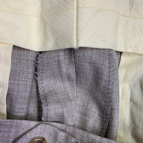 CANALI Size 37 Grey Taupe Wool Blend Flat Front Dress Pants