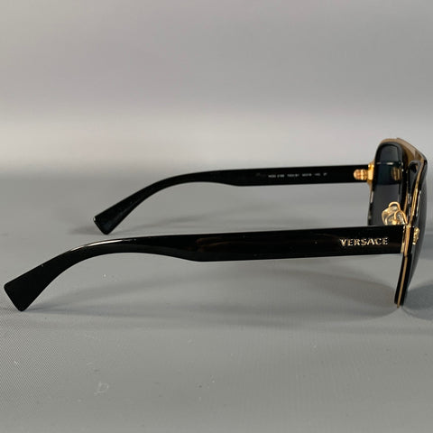 VERSACE Black Gold Solid Sunglasses