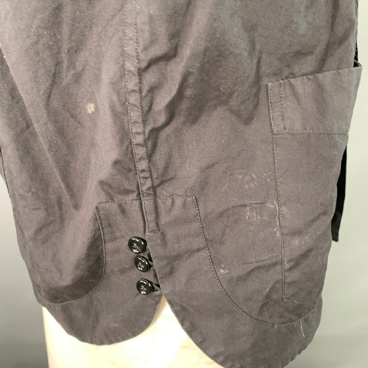 MONITALY Size XL Black Stripe Cotton Guayabera Short Sleeve Shirt