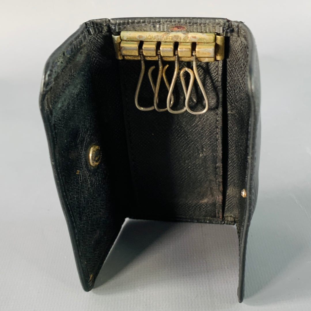 LOUIS VUITTON Black Epi Leather Four Ring Key Holder