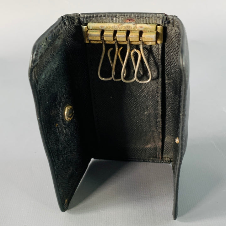 LOUIS VUITTON Black Epi Leather Four Ring Key Holder