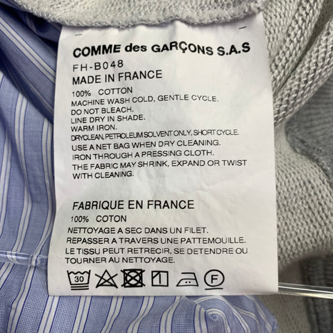 COMME des GARCONS SHIRT Size XL Grey Blue White Stripe Jacket