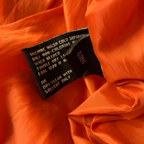 LONDON FOG Size L Orange Polyester Double Breasted Trench Coat