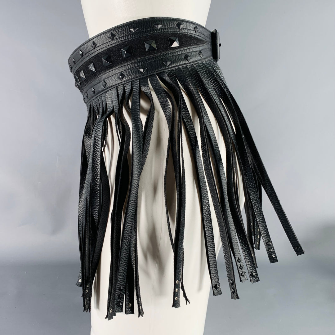 BCBG WAIST BELT BLACK FAUX LEATHER BRAIDED PLAITED SIZE S SMALL Time and Tru Women main image 4