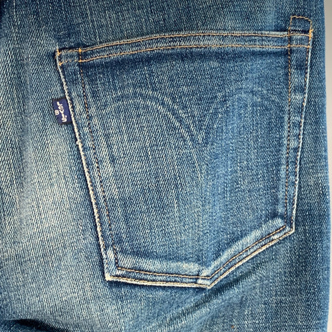 LEVI'S MADE & CRAFTED Size 29 Needle Narrow Blue Distressed Cotton Blend Skinny Jeans