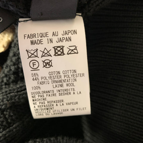 Y's by YOHJI YAMAMOTO Size S Black White Cotton & Polyester Sweater Womens