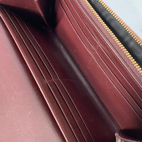 SAINT LAURENT Amarena Burgundy Leather Wallet