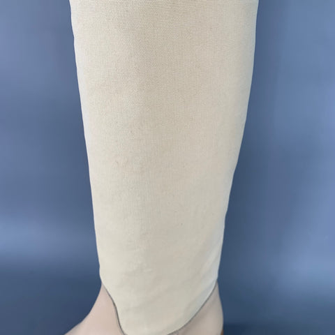 SALVATORE FERRAGAMO Bottes hautes en cuir et toile beiges Taille 8