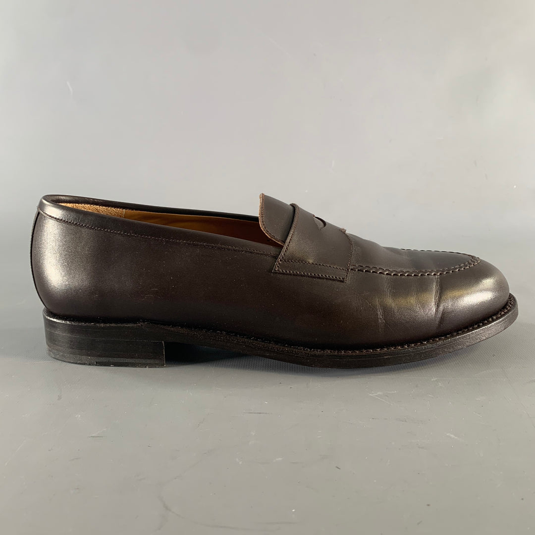 MORJAS Size 10 Brown Leather Penny Loafers