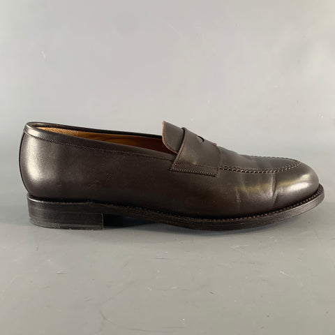 MORJAS Size 10 Brown Leather Penny Loafers