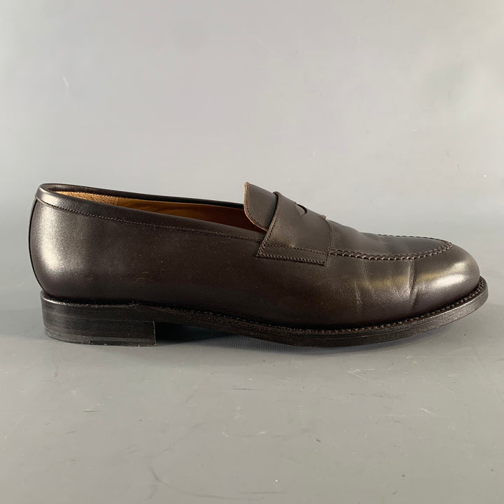 MORJAS Size 10 Brown Leather Penny Loafers