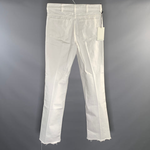 HUSBANDS Size 30 White Cotton Flared Jeans