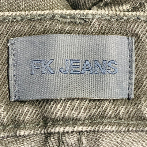 FILIPPA K Jean coupe droite ajustée en sergé de coton mélangé gris charbon à braguette boutonnée Taille 33