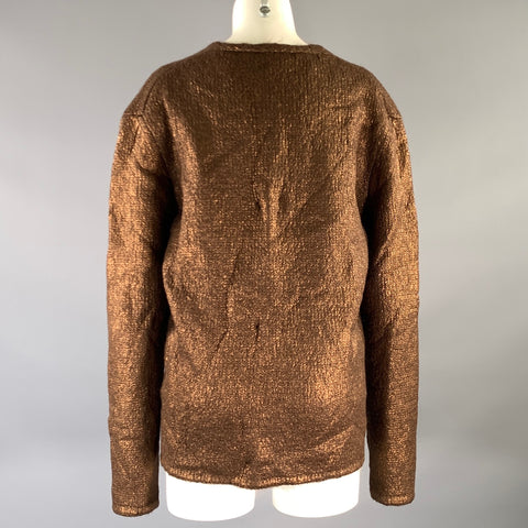 TOM FORD Size XS Brown Bronze Mohair Blend Metallic V Neck Sweater Womens