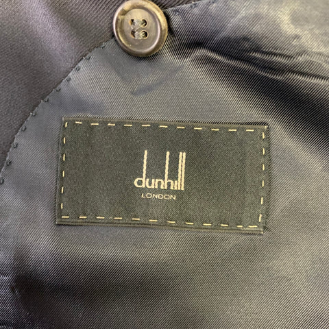DUNHILL Size 42 Long Black Wool Notch Lapel Sport Coat