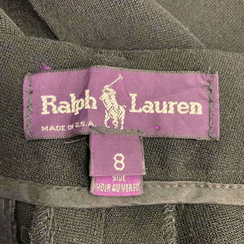 RALPH LAUREN Size 8 Black Wool Cuffed Dress Pants