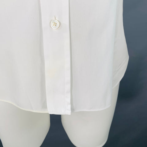 TOM FORD Size S White Cotton Curved Cutaway Long Sleeve Shirt