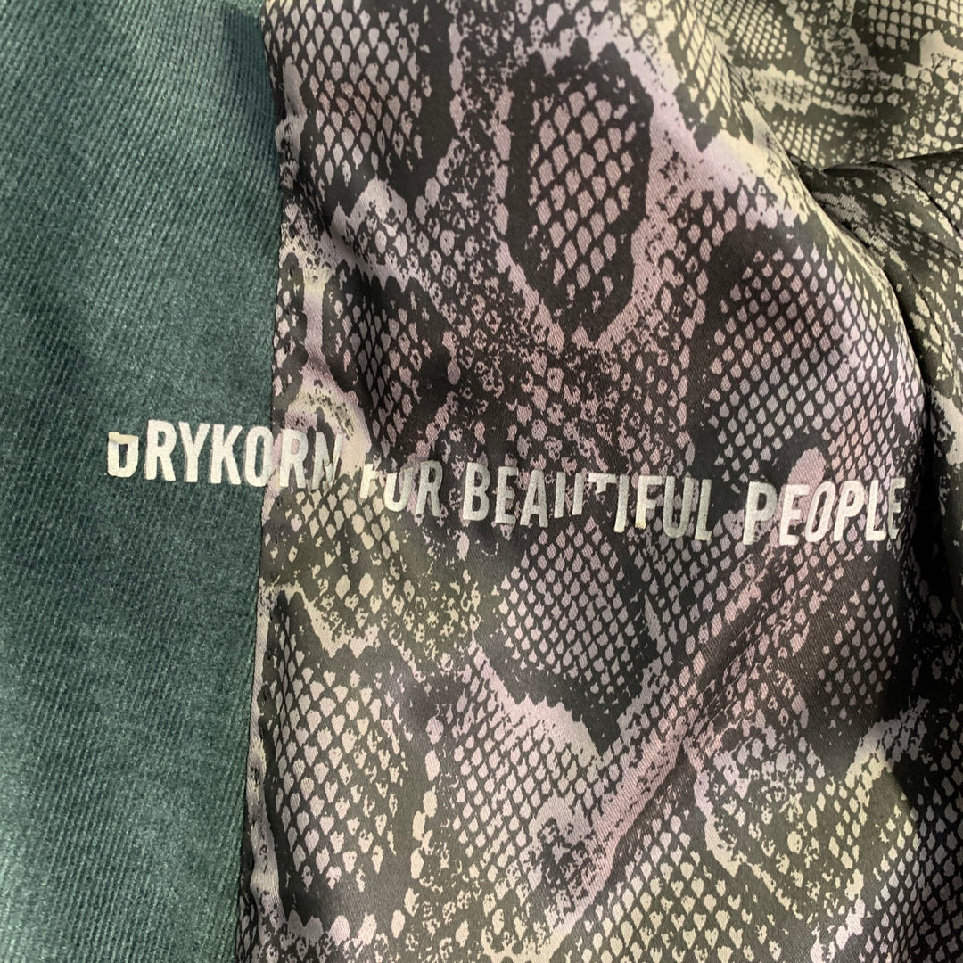 DRYKORN Size 40 Forest Green Corduroy Cotton Blend Peak Lapel Sport Coat