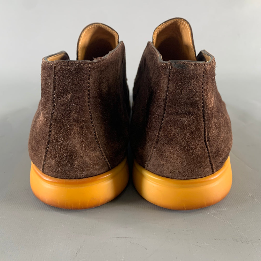 LORO PIANA Size 10 Brown Solid Suede Slip On Loafers