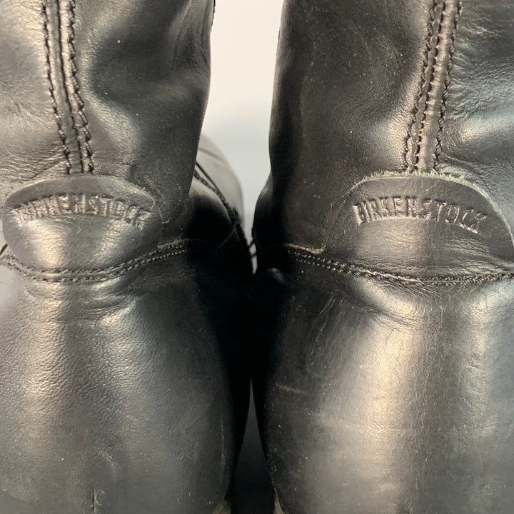 BIRKENSTOCK Size 9 Black Ruched Leather Pull On Side Zipper Boots
