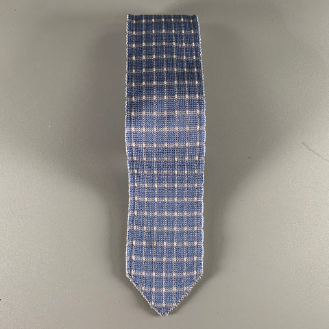 BRIONI Blue Grey Knitted Silk Tie