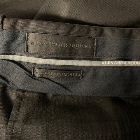 ALEXANDER MCQUEEN Size 36 Black Mixed Fabrics Wool Slim Fit Dress Pants
