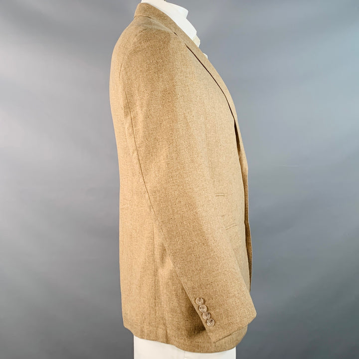 PAUL STUART Size 42 Regular Tan Silk Notch Lapel Sport Coat