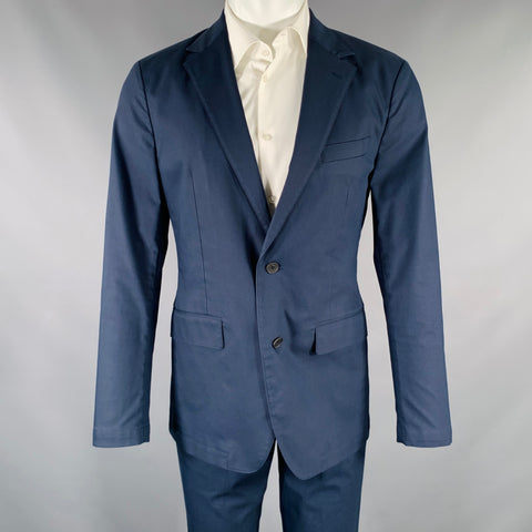 BONOBOS Size 40 Navy Cotton Blend Notch Lapel Suit