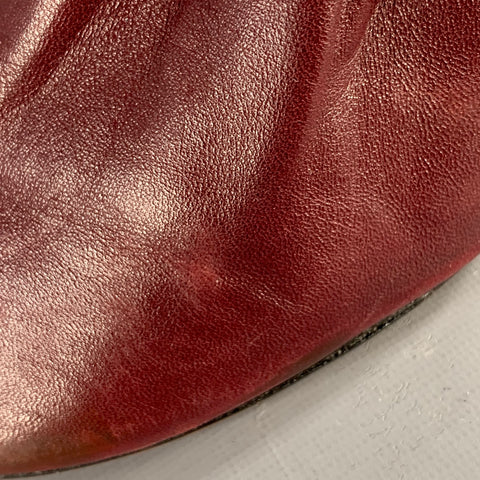 CELINE Size 7 High Throat Burgundy Leather Cone Heel Pumps