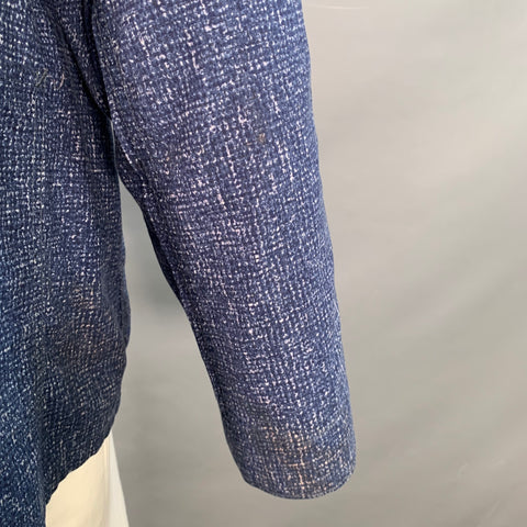 POST O'ALLS Size XL Navy Grey Marbled Cotton Shirt Jacket