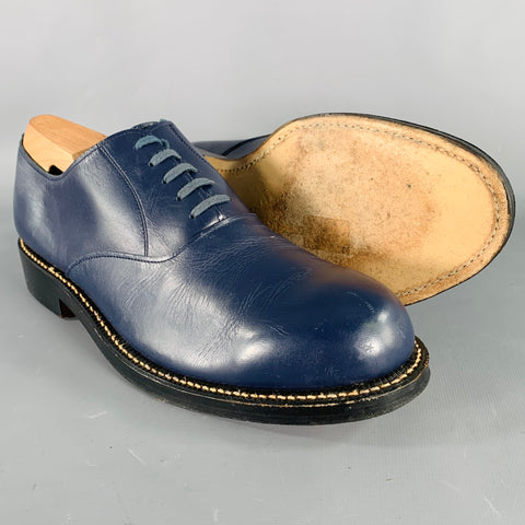 COMME des GARCONS HOMME Size 7.5 Navy Leather Oxford Lace-Up Shoes