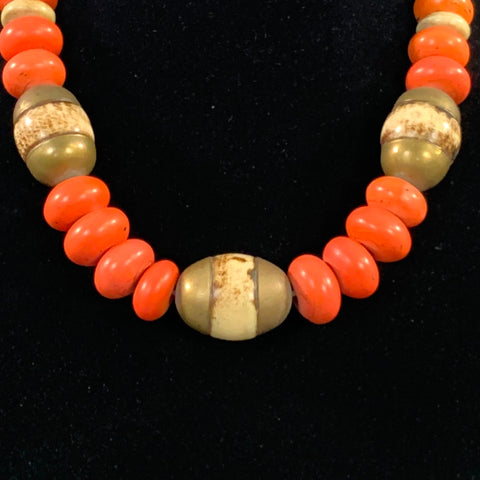 NO BRAND Cream Orange Necklace
