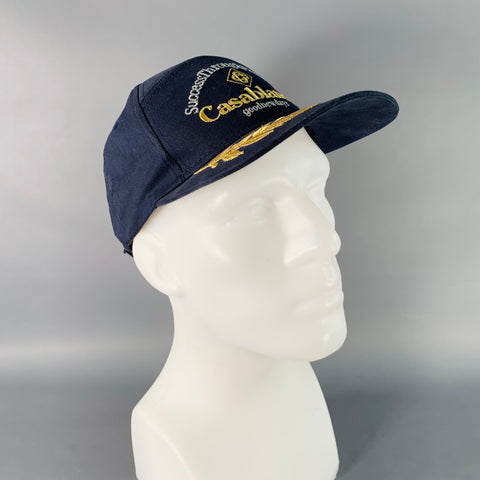 CASABLANCA Size S Navy Gold Silver Embroidered Cotton Baseball Cap Hat
