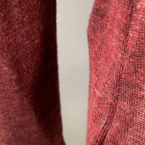 JOHN VARVATOS Size M Burgundy Linen Cotton Metallic Notch Lapel Cardigan