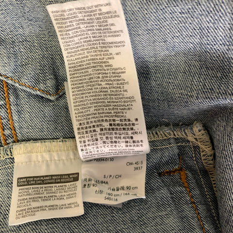 LEVI'S Size S Blue Washed Cotton Trucker Jacket