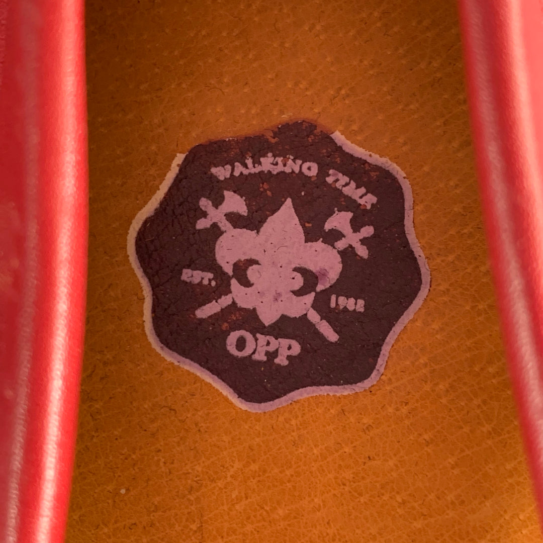 OPP FRANCE Size 7 Red Leather Penny Drivers Loafers – Sui  display picture 1