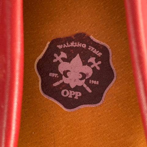 OPP FRANCE Size 7 Red Leather Penny Drivers Loafers